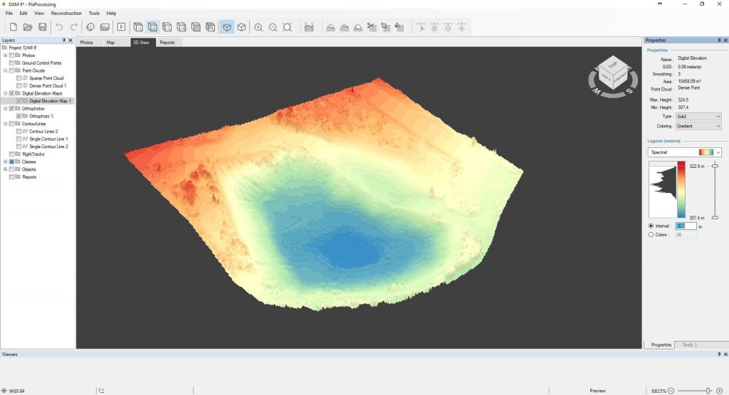 DEM (Digital Elevation Map) with gradient shading