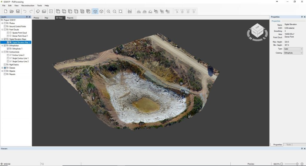 DEM (Digital Elevation Map) with orthographic shading