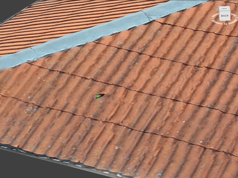 Close up roof inspection with Pixpro